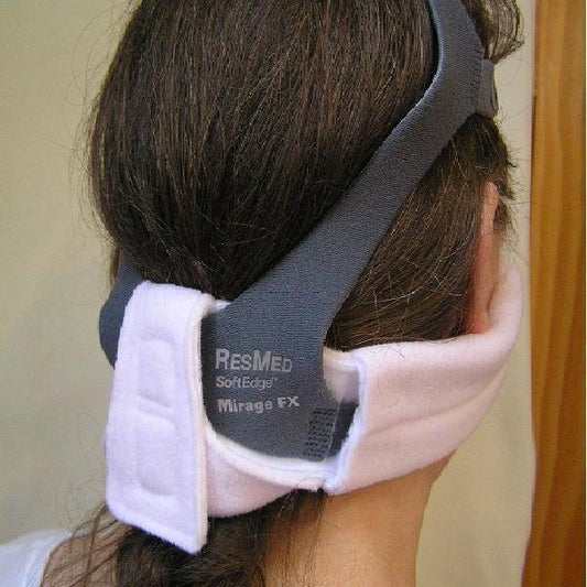 Photo of woman wearing Pad A Cheek Universal CPAP Mask Neck Pad