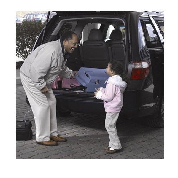 Photo of man grabbing his Philips Respironics EverFlo Q Oxygen Concentrator from his car