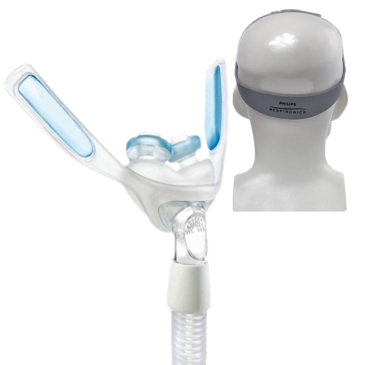 Stock photo of Philips Respironics Nuance Gel nasal pillow CPAP mask without headgear