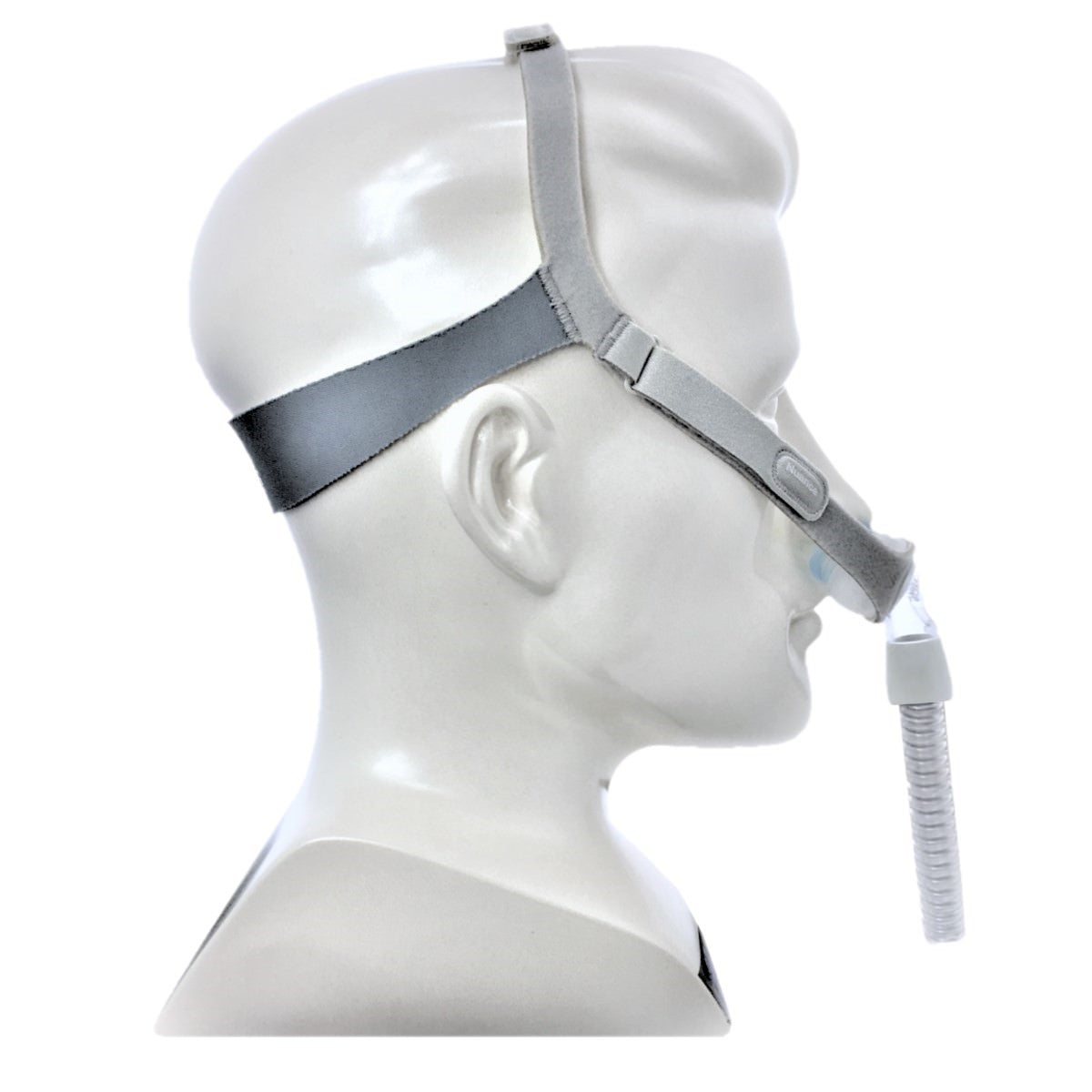 Stock photo of Philips Respironics Nuance Gel nasal pillow CPAP mask with headgear