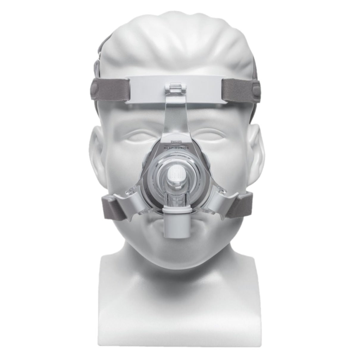 Stock photo of Philips Respironics TrueBlue nasal CPAP mask with headgear