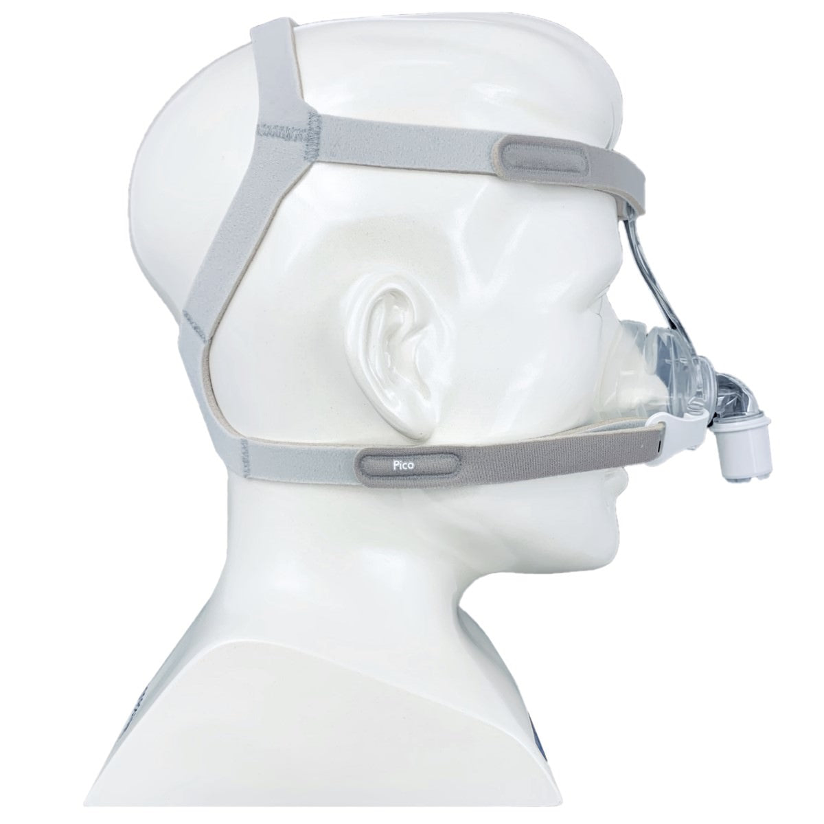 Stock photo of Philips Respironics Pico nasal CPAP mask with optional headgear
