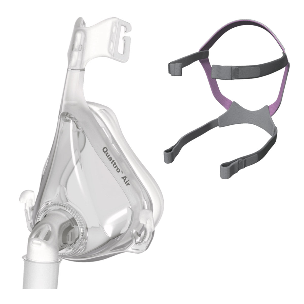 Stock photo of ResMed Quattro Air for her full face CPAP mask without headgear