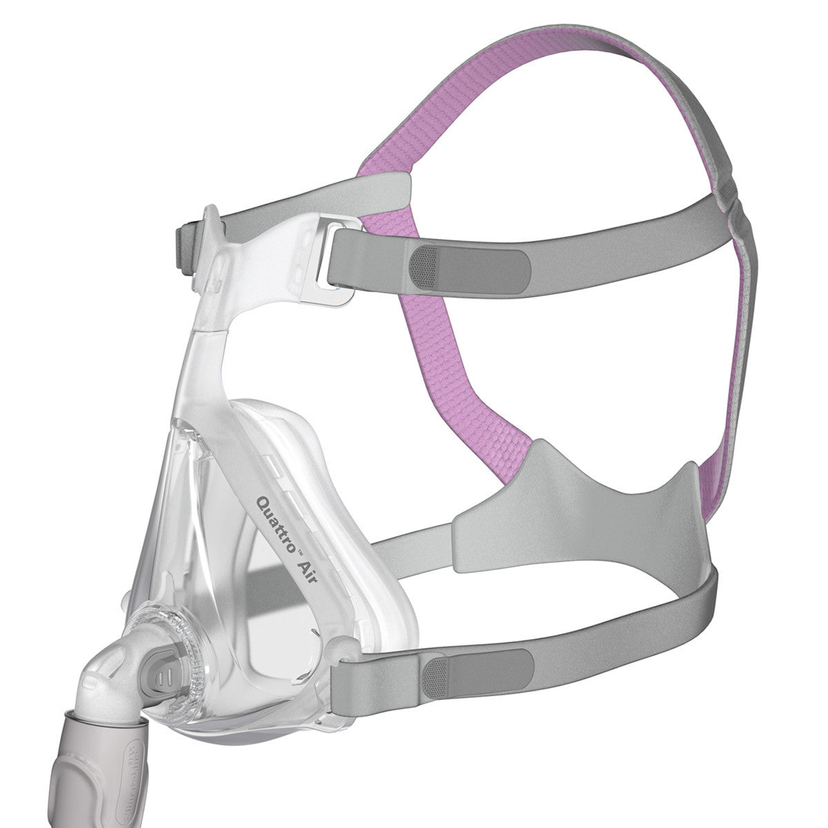 Stock photo of ResMed Quattro Air for her full face CPAP mask with headgear