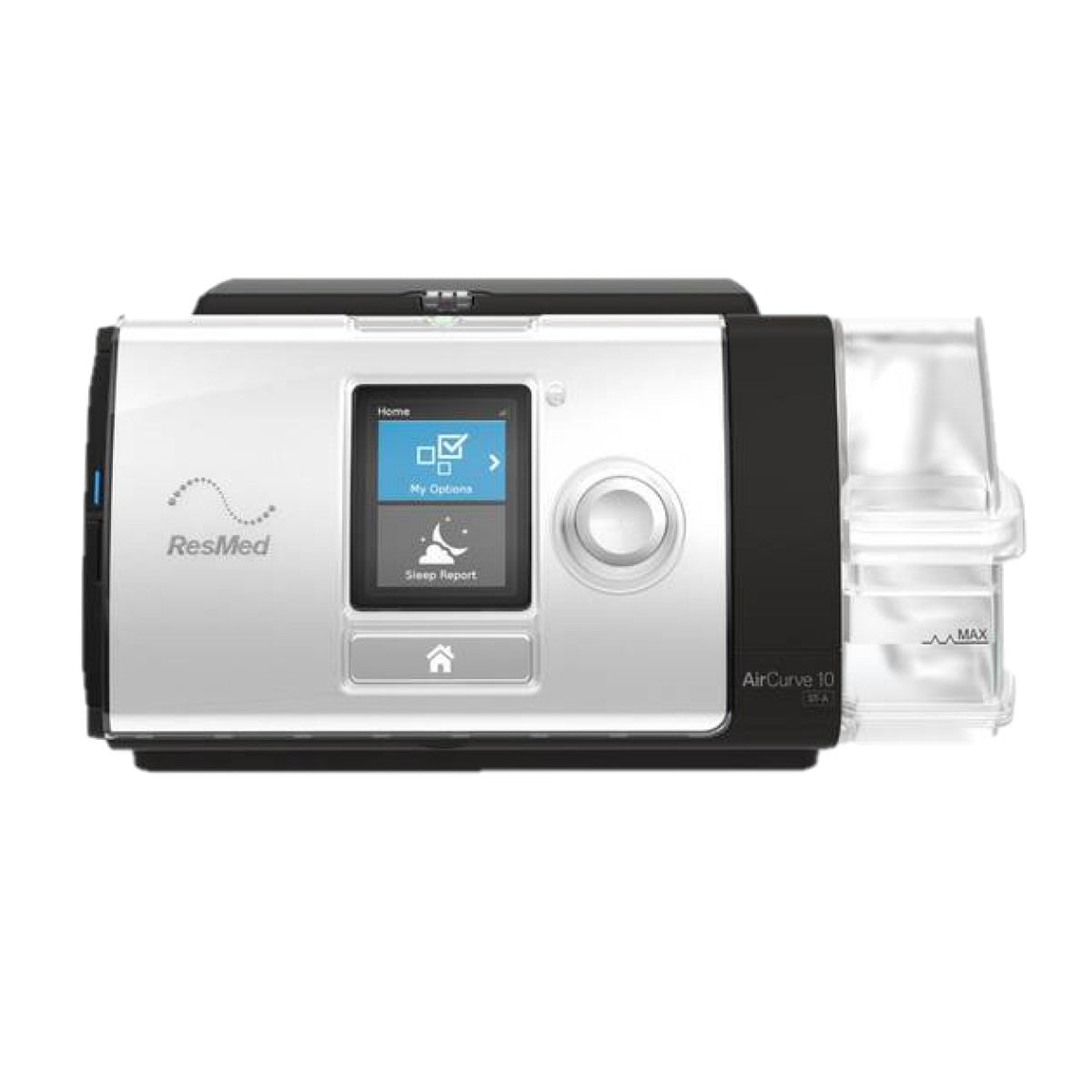 Stock photo of Certified Refurbished ResMed AirCurve 10 ST A Bi-Level machine with humidifier