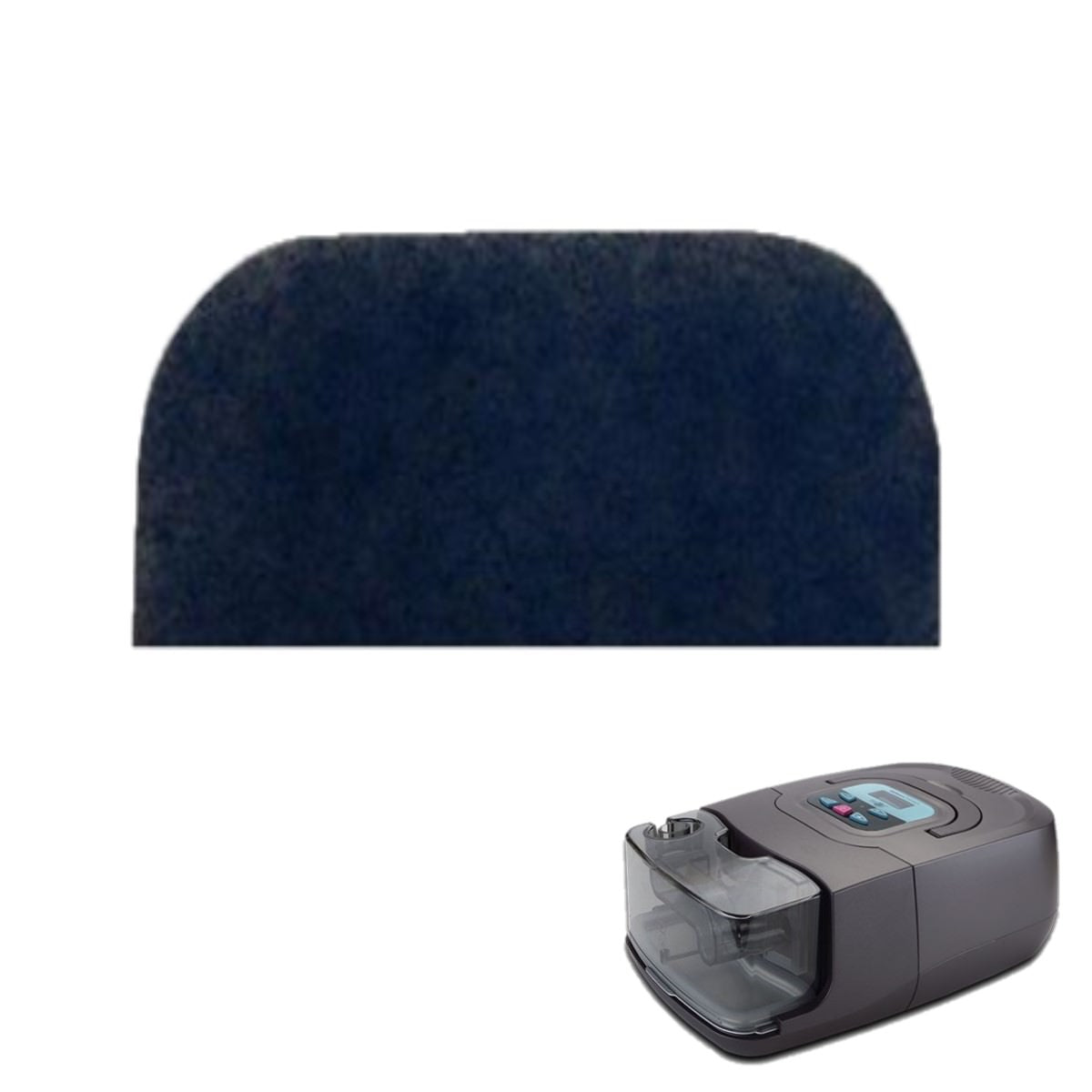 Stock photo of React Health RESmart Auto S Bi-Level BPAP machine with humidifier filter