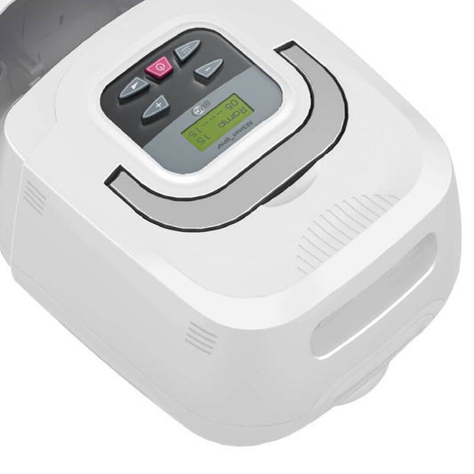 Stock photo of React Health RESmart CPAP machine with humidifier