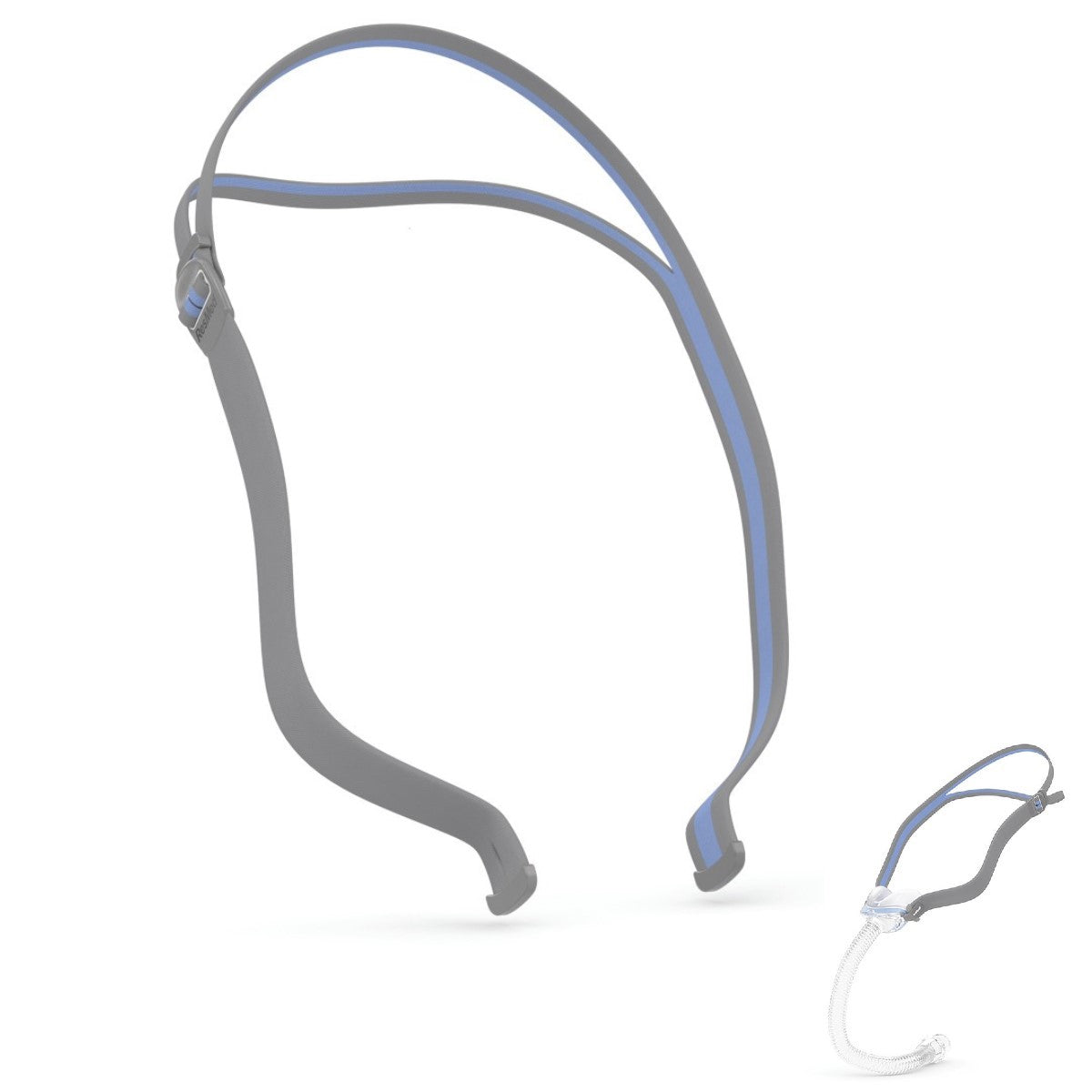 Angled Stock Image of Replacement ResMed AirFit P10 Nasal Pillow & N30 Nasal Headgear