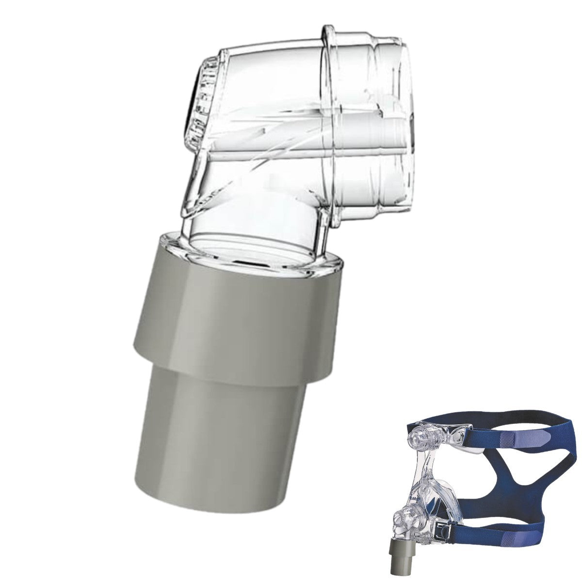 Stock Image of Replacement CPAP Mask Elbow Assembly & Swivel for ResMed Activa LT Nasal CPAP Mask
