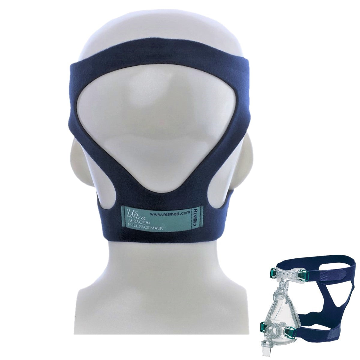 Stock photo of ResMed Mirage full face CPAP mask headgear