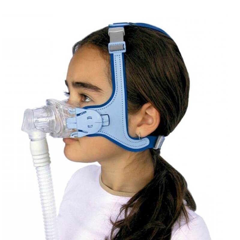 Stock photo of ResMed Mirage Kidsta nasal CPAP mask with headgear made for kids