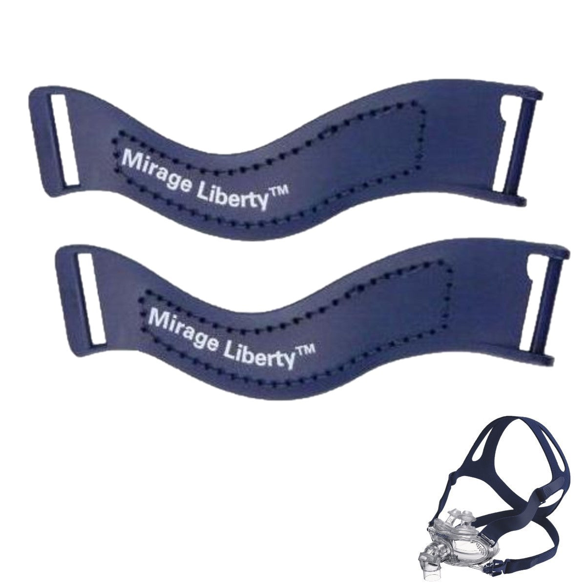 Stock photo of ResMed Mirage Liberty full face CPAP mask upper clips