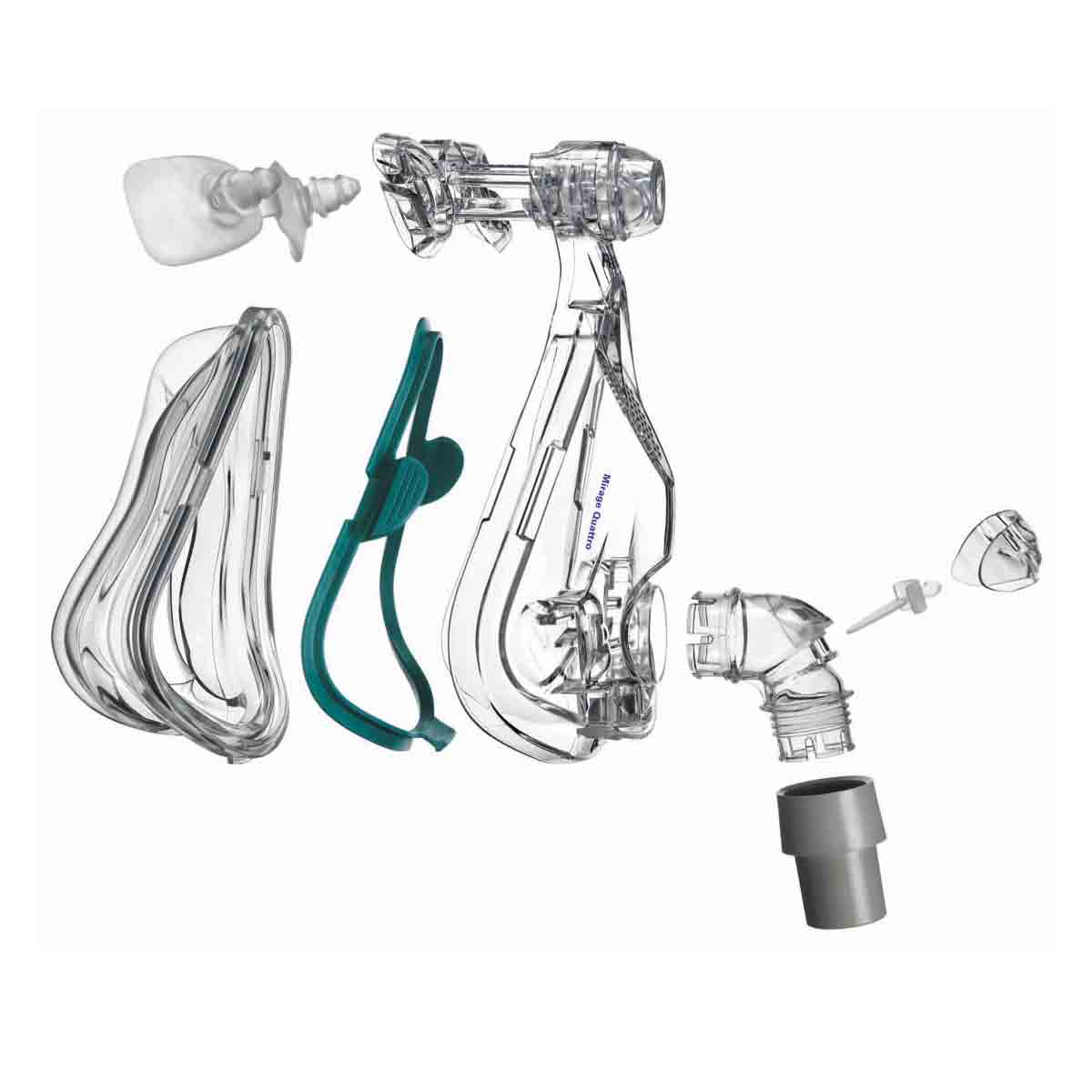 Stock photo of ResMed Mirage Quattro full face CPAP mask cushion with clip