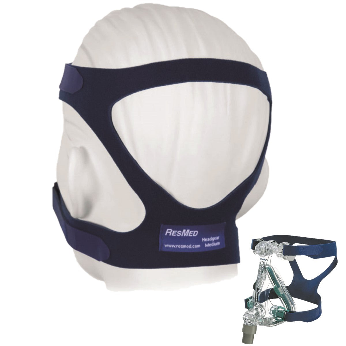 Stock photo of ResMed Mirage Quattro full face CPAP mask headgear