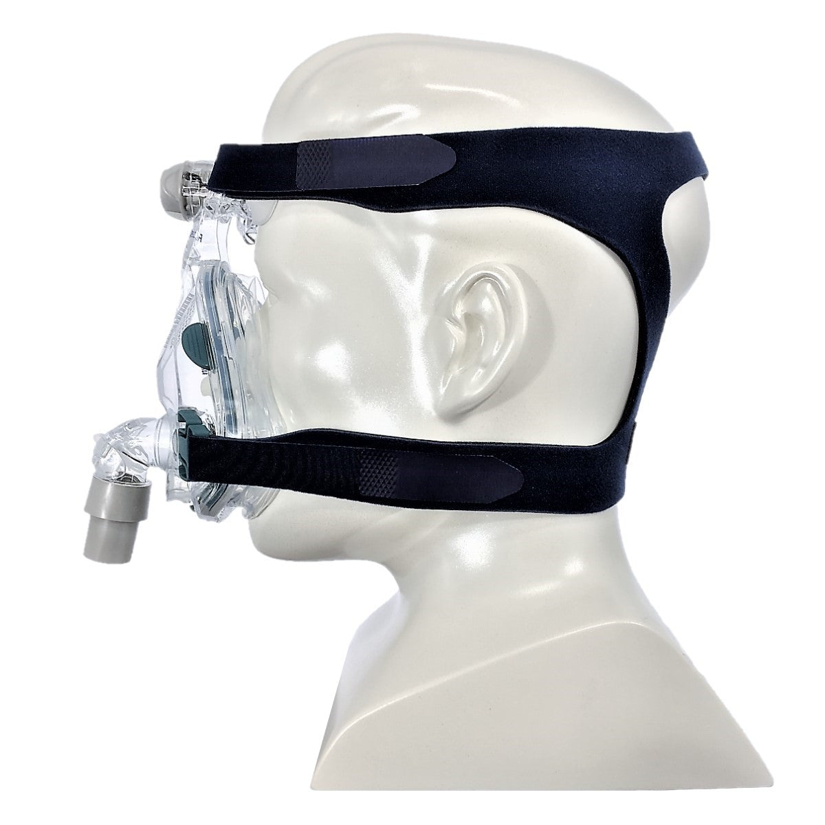 Stock photo of ResMed Mirage Quattro full face CPAP mask with headgear
