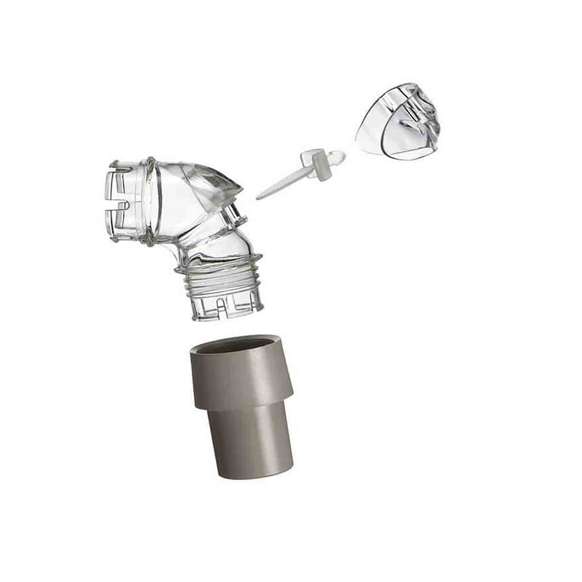Stock photo of ResMed Mirage Quattro full face CPAP mask replacement elbow