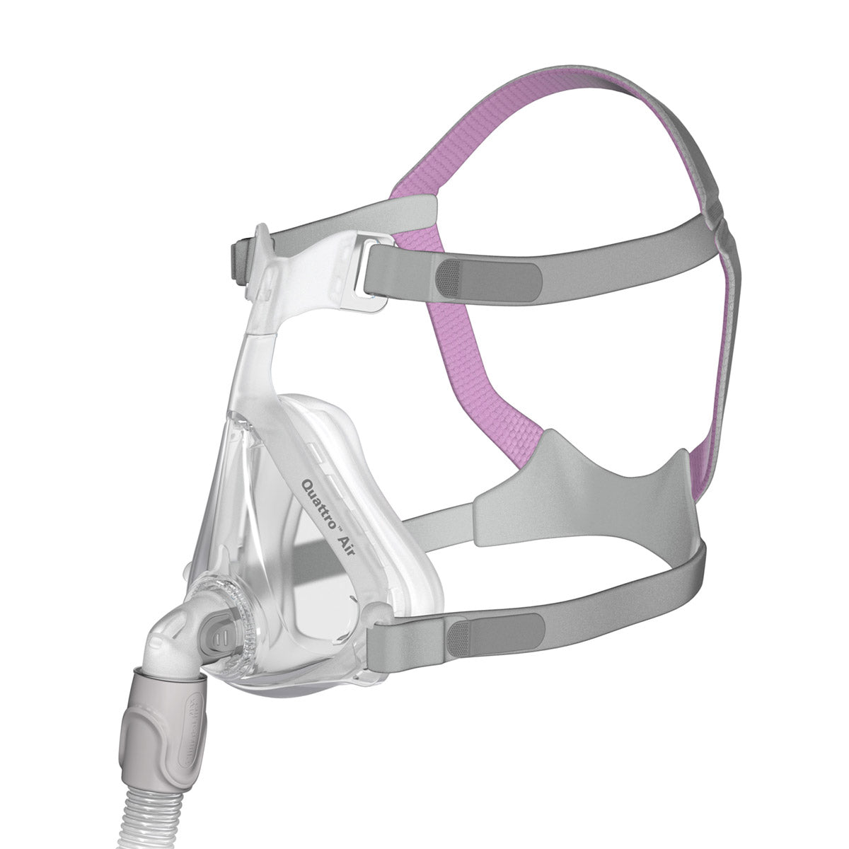 Stock photo of ResMed Quattro Air for her full face CPAP mask with headgear
