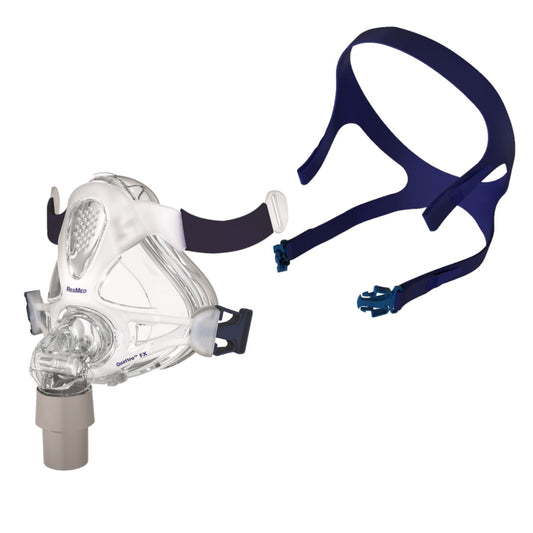 Stock photo of ResMed Quattro FX full face CPAP mask kit with optional headgear