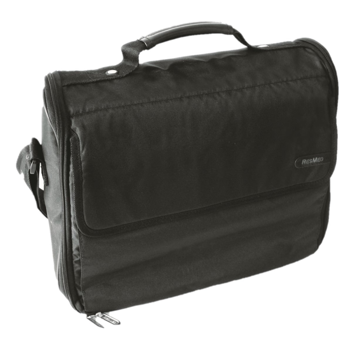 Stock photo of ResMed S9 AutoSet CPAP machine with ClimateLine machine bag