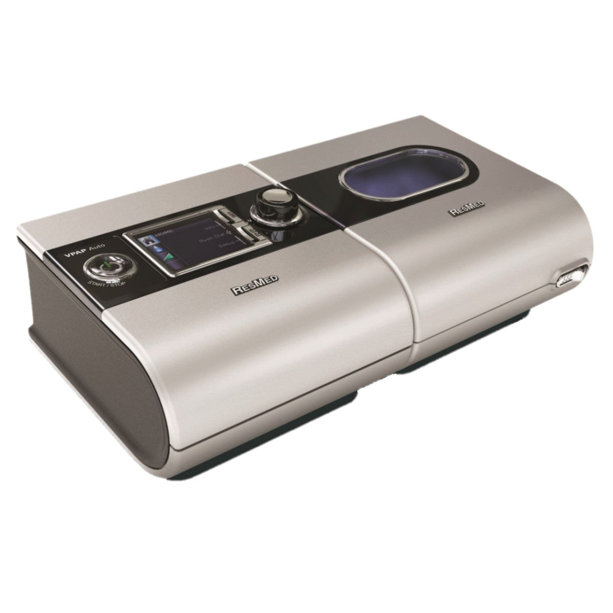 Stock photo of ResMed S9 VPAP Auto machine with h5i humidifier