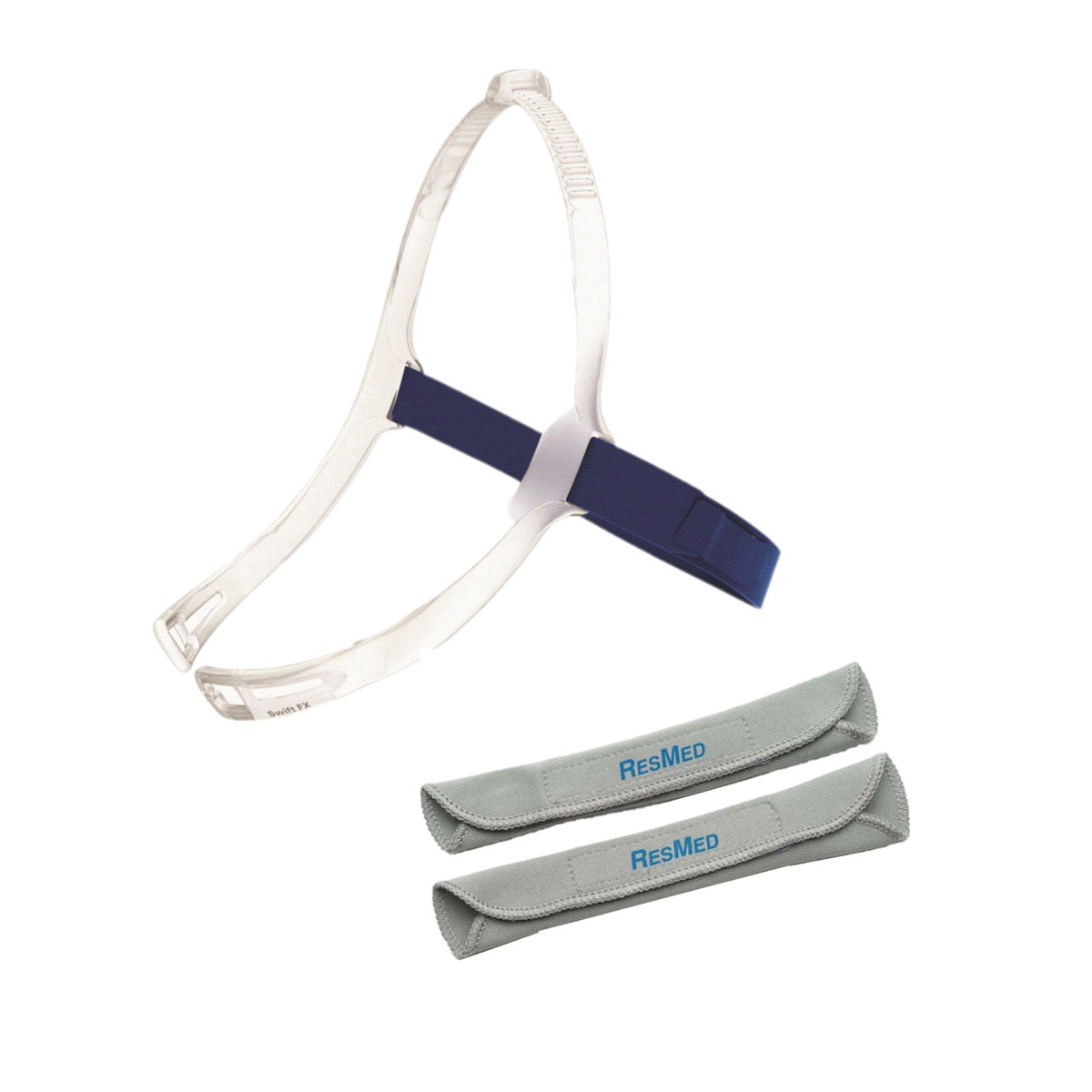Stock photo of ResMed Swift FX nasal pillow CPAP mask headgear