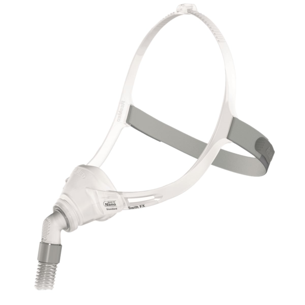Stock photo of ResMed Swift FX Nano nasal CPAP mask with headgear
