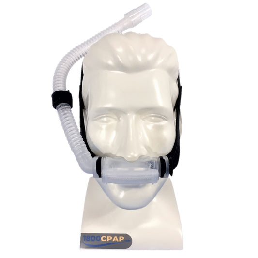 Stock photo of ResMed Mirage Swift II nasal pillow CPAP mask with headgear