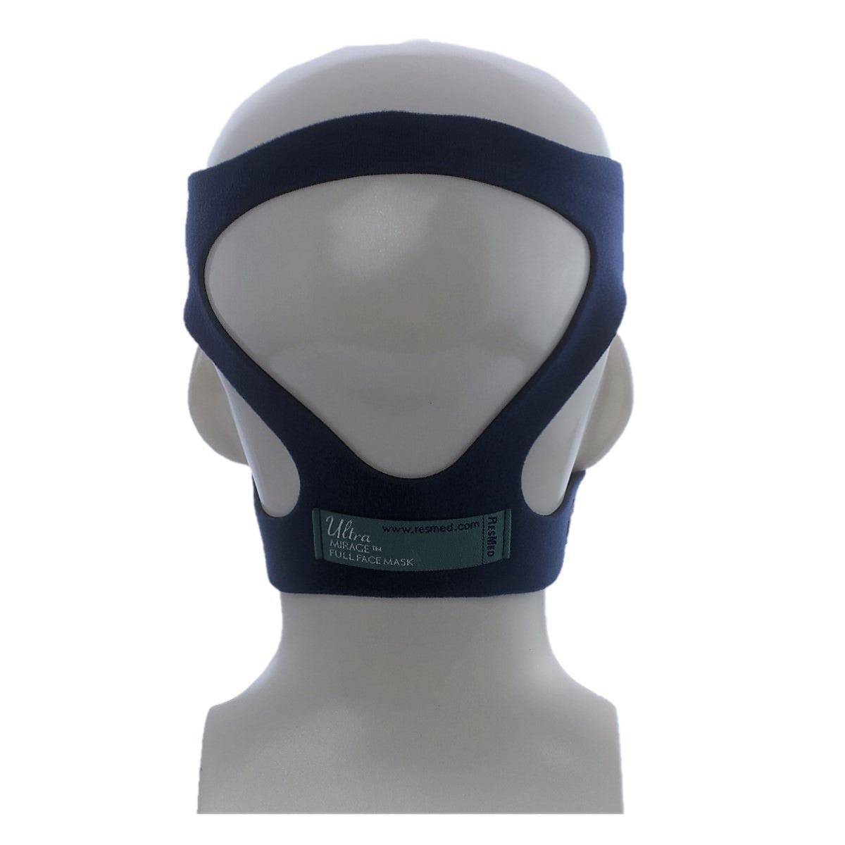 Stock photo of ResMed Ultra Mirage Full Face CPAP mask with headgear