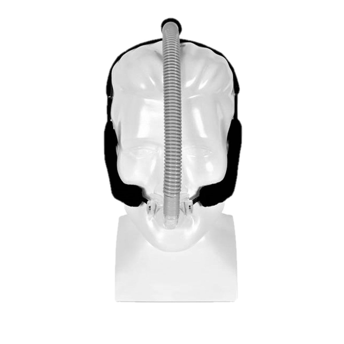 Stock photo of RespCare Aloha nasal pillow CPAP mask with headgear