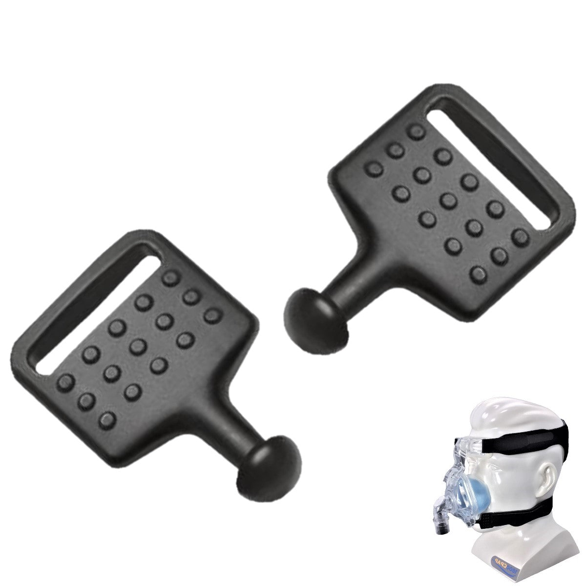Stock Image of Replacement Ball & Socket CPAP Mask Swivel Clips for Philips Respironics ComfortGel Blue CPAP Masks