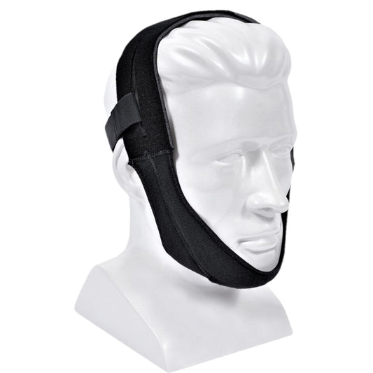 Stock photo of Philips Respironics Premium chin strap on mannequin head