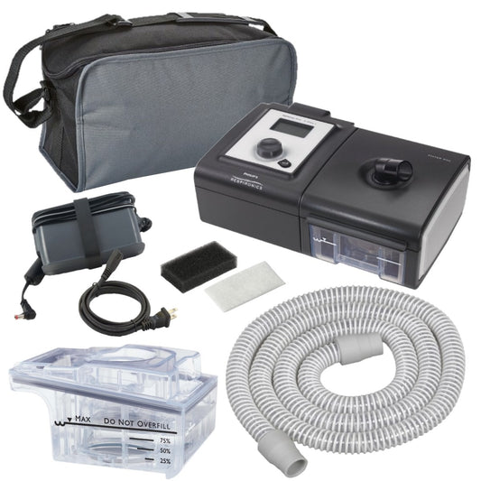 Stock Image of Philips Respironics System One REMstar Plus CPAP Machine & Heated Humidifier W/ Accessories