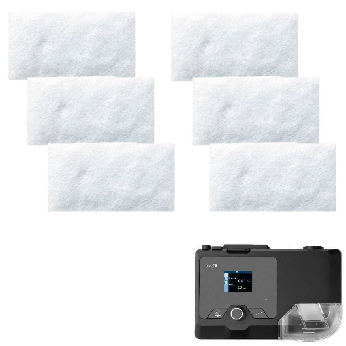 Stock Image of Reusable Foam Filters for Luna CPAP Machines - 6 Pack