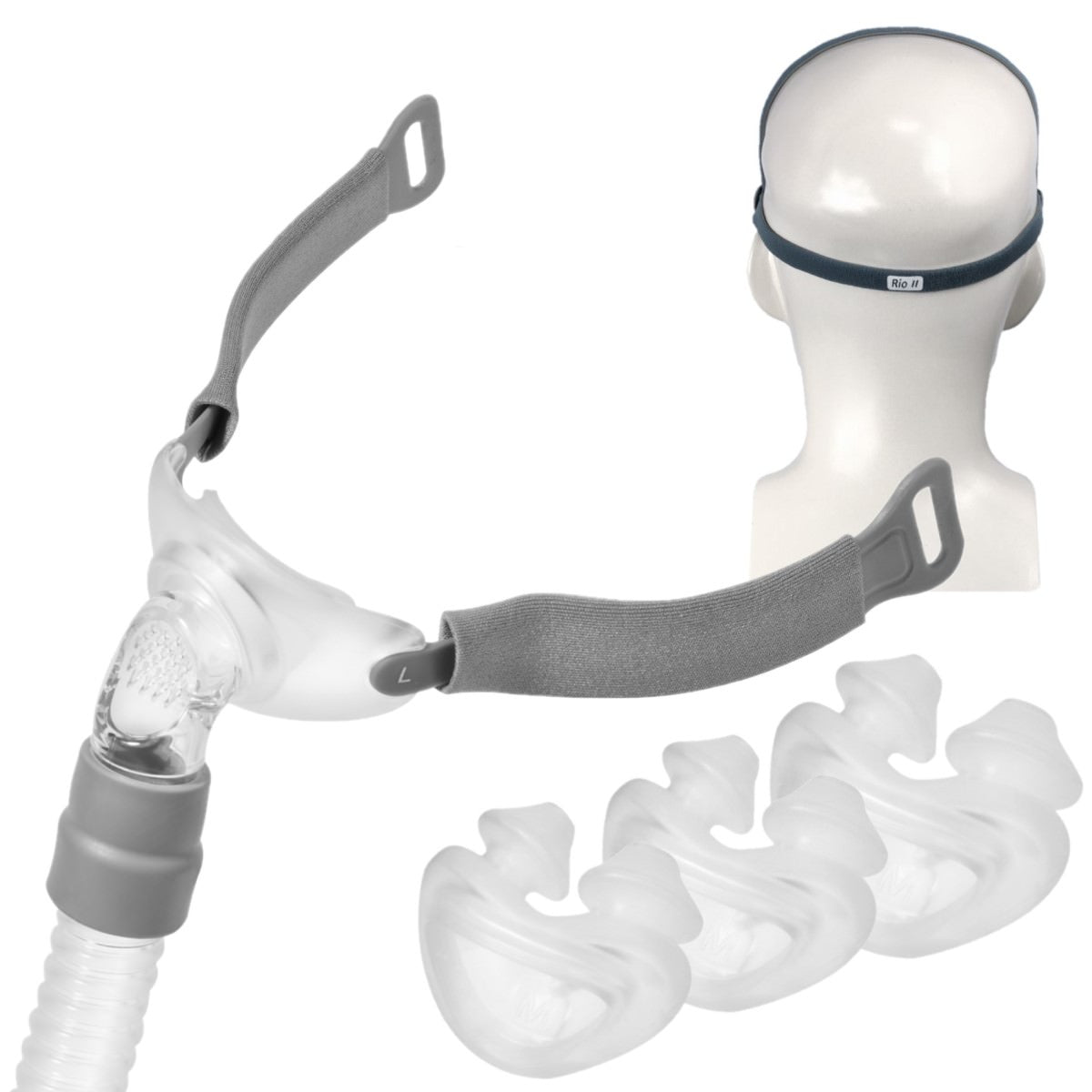 Stock Image of Rio II Nasal Pillow CPAP Mask FitPack by React Health