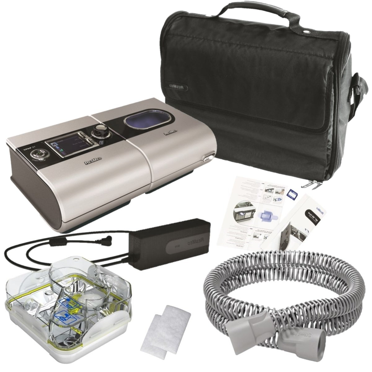 stock Image of ResMed S9 VPAP ST-A With Humidifier Certified Refurbished W/ Accessories