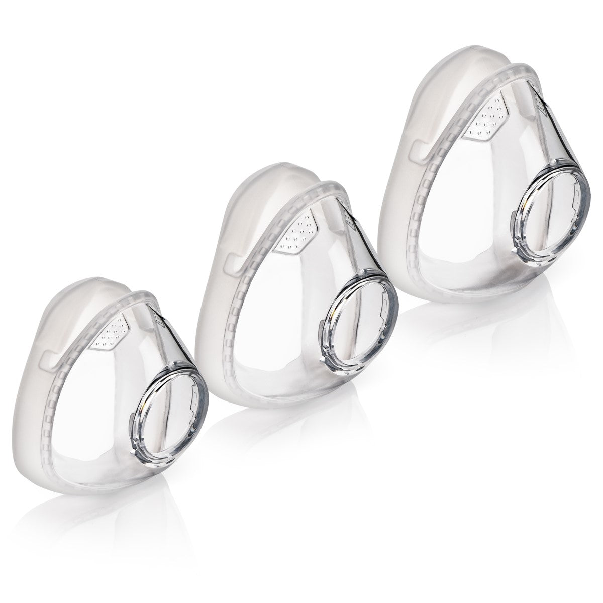 Angled Stock Image of React Health's Replacement Siesta Full Face Mask Cushions