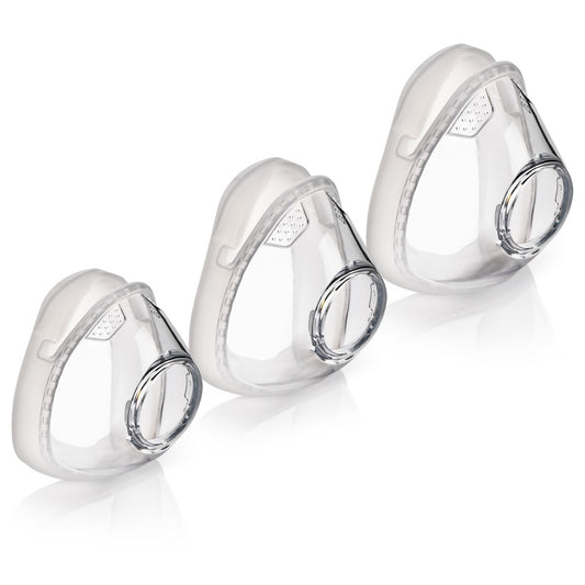 Angled Stock Image of React Health's Replacement Siesta Full Face Mask Cushions