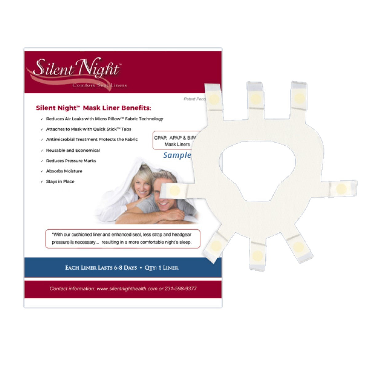 Stock Image of Silent Night FitLife Total Face CPAP Mask Liners