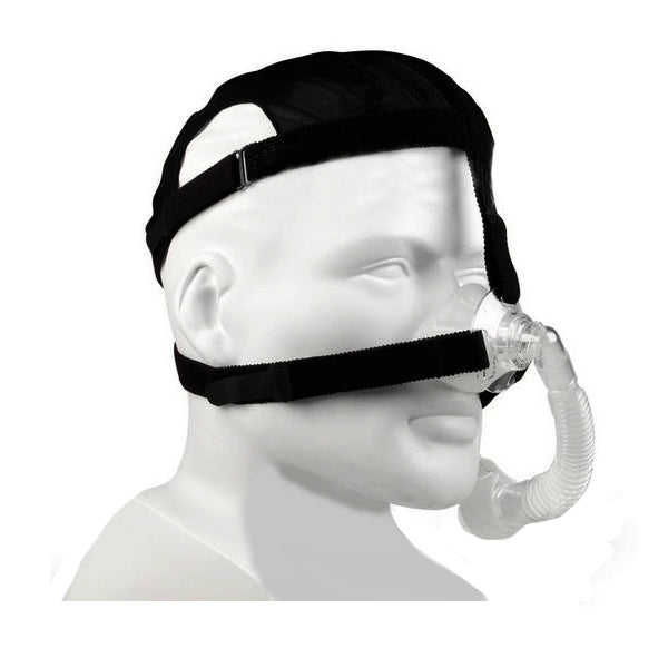 Angled Stock Image of Philips Respironics Simplicity Nasal CPAP Mask W/ Headgear