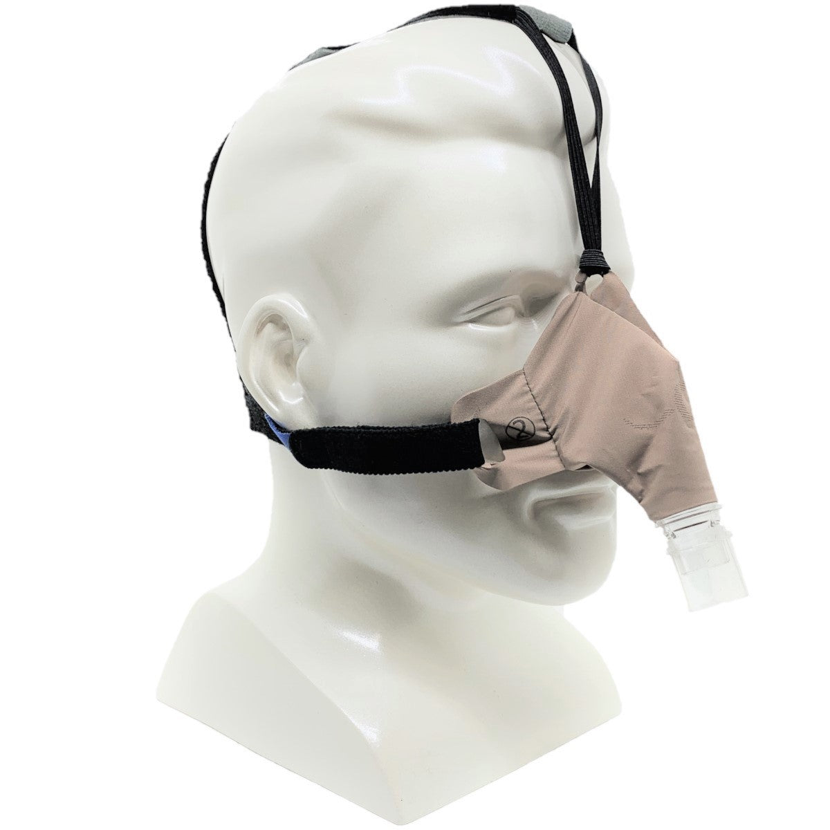 Angled Stock Image of SleepWeaver Advance Nasal Cloth CPAP Mask W/ Headgear