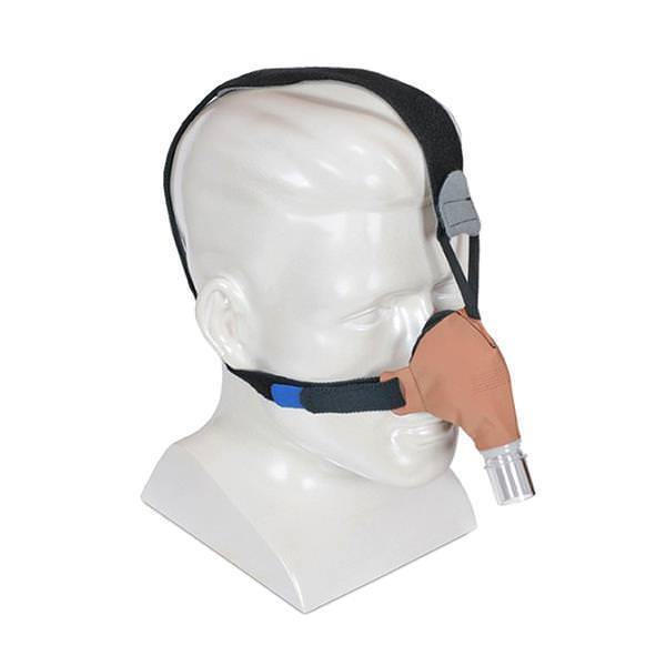 Angled View of SleepWeaver Advance Small Nasal Cloth CPAP Mask W/ Headgear