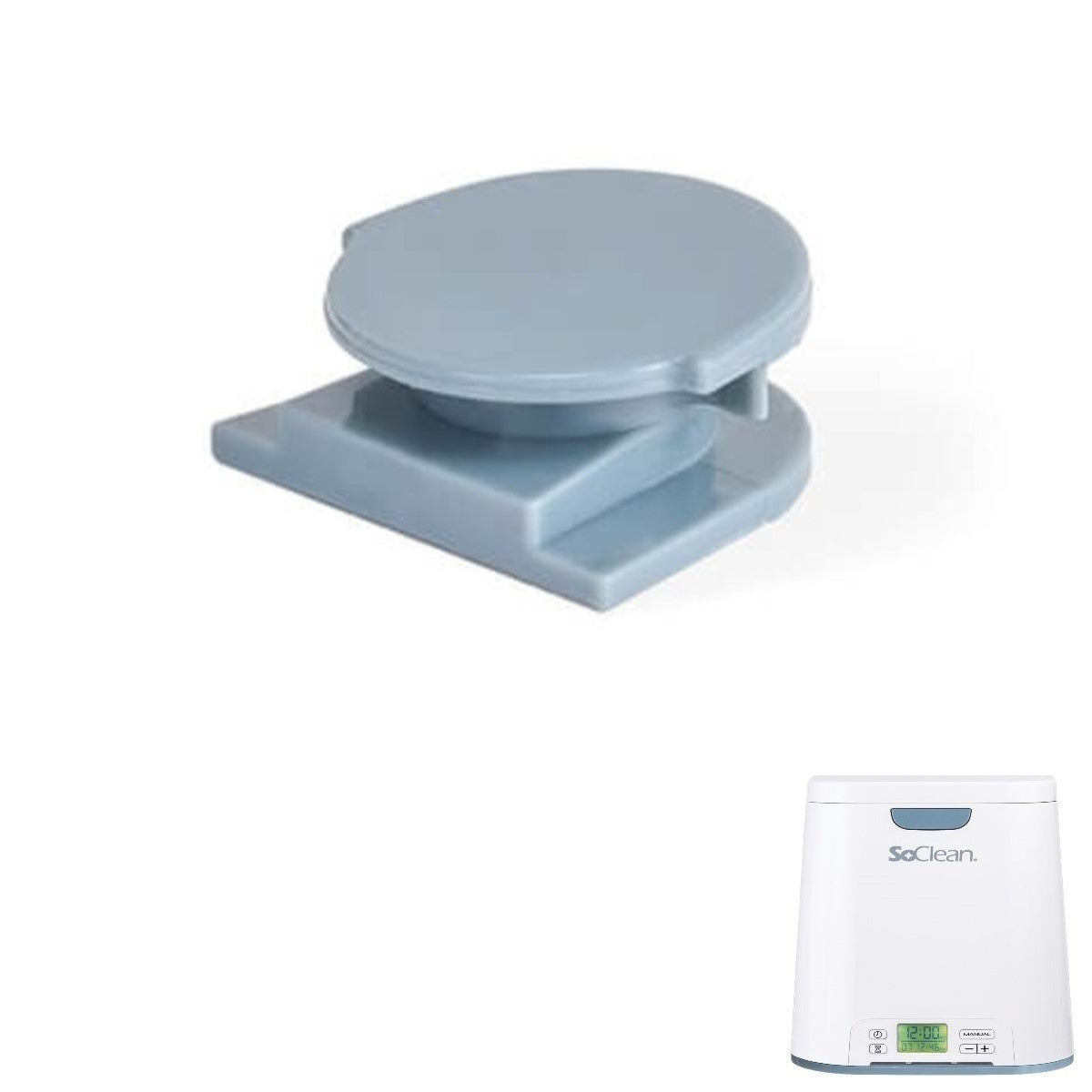 Stock Image of SoClean's Side Slot Plug W/ Small Image of SoClean Unit
