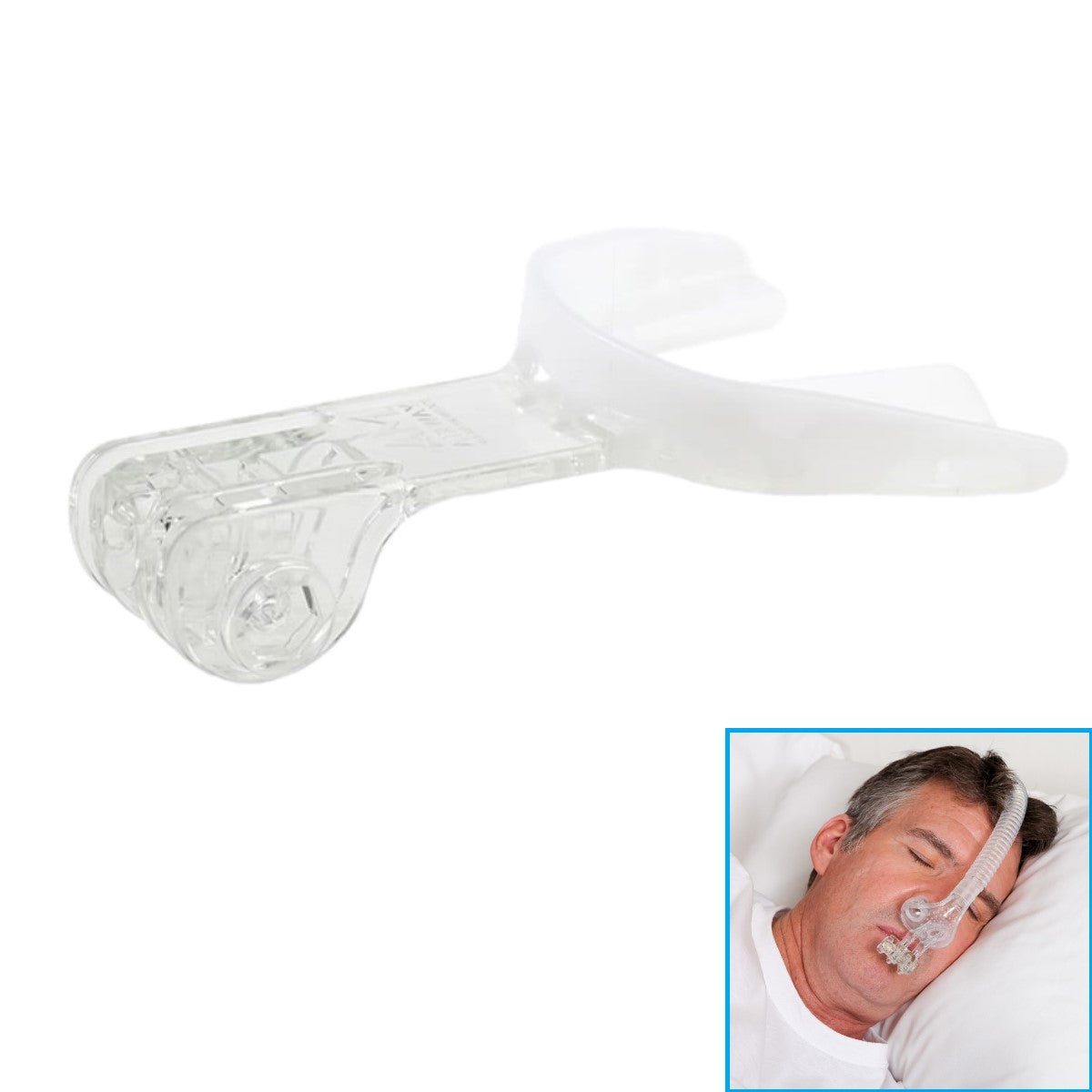 Stock photo of AM Airway Management TAP PAP nasal pillow CPAP mask replacement mouthpiece