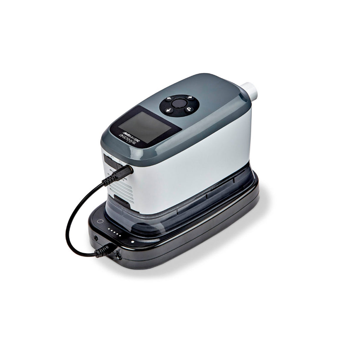 Stock Angled Image of Transcend 365 Mini CPAP W/ P10 Battery by Somnetics