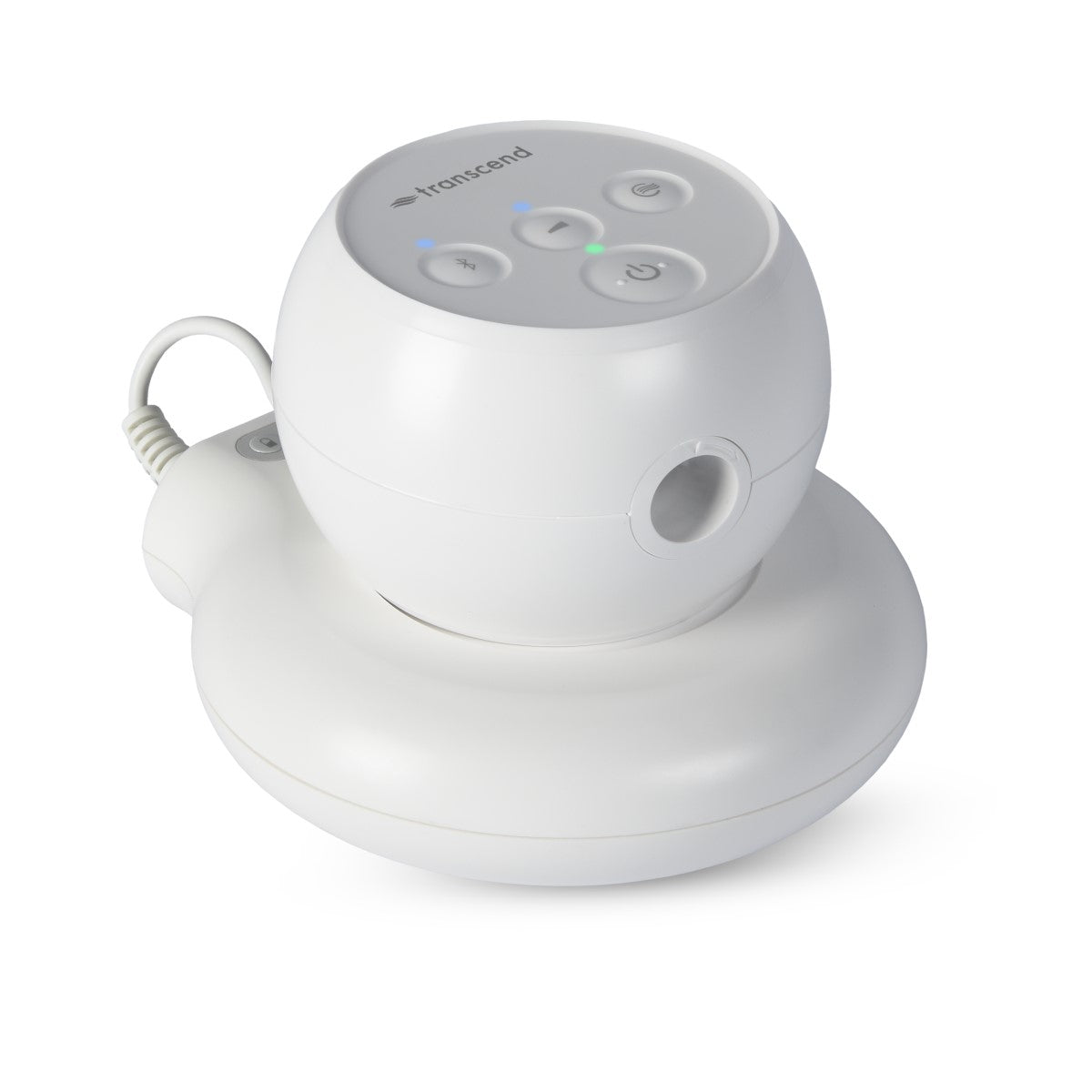 Stock photo of Transcend Micro PowerAway Travel CPAP Battery plugged into machine