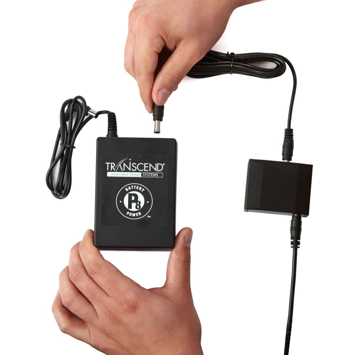 Person Plugging in the System 8 Cell Battery for Transcend Sleep Apnea Therapy