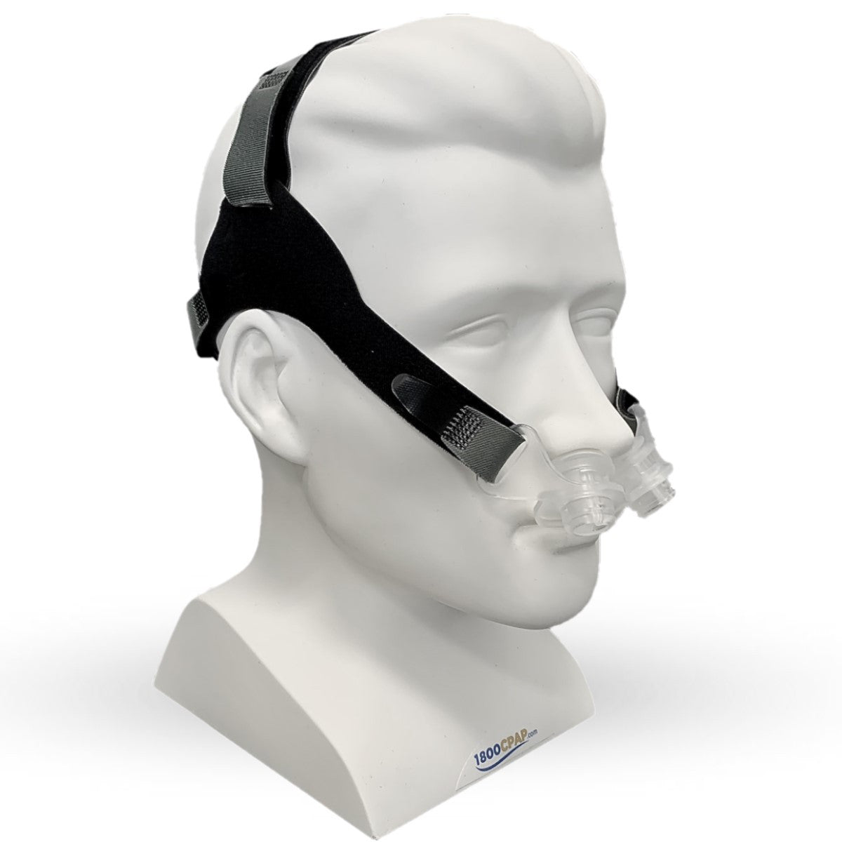 Stock Angled Image of mannequin Head wearing Bryggs Medical's ULTepap replacement headgear