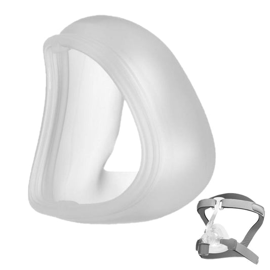 Stock Angled Image of 3B React Health's Viva Nasal Mask Replacement Cushion W/ Small Angled Image of 3B React Health's Viva Nasal Mask Kit W/ Headgear