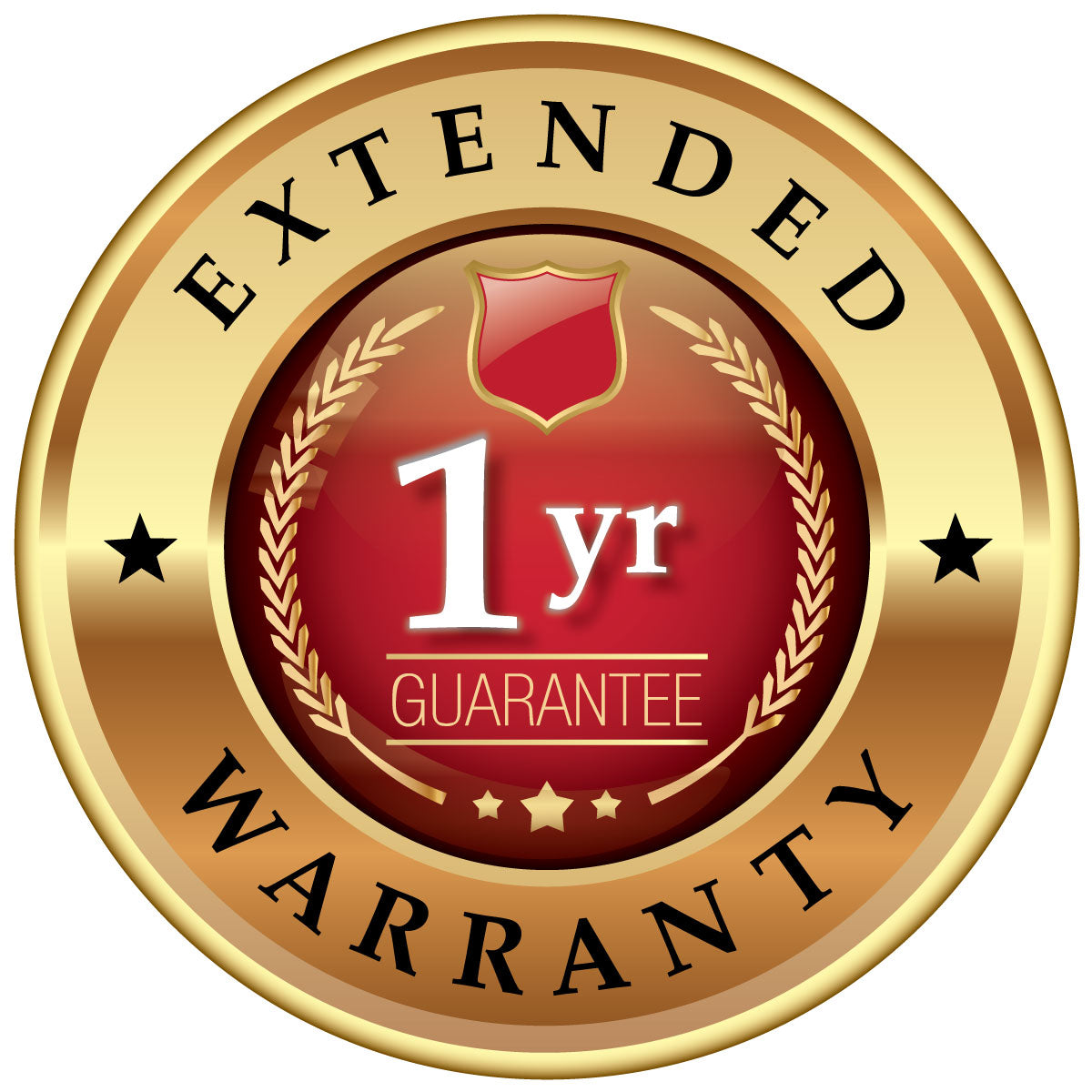 Stock image of an extended 1 year guarantee warranty logo for BiPAP machines