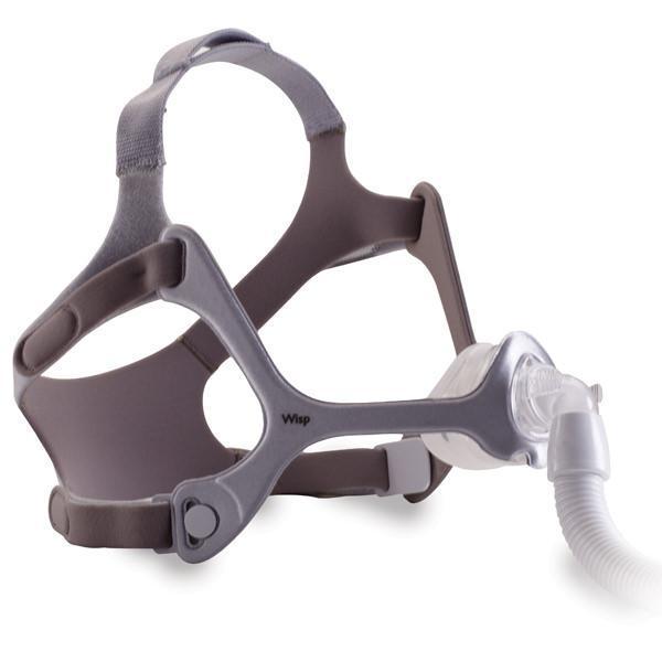Side View of Philips Respironics Wisp Nasal Fabric Nasal Mask W/ Headgear